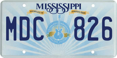 MS license plate MDC826