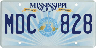 MS license plate MDC828
