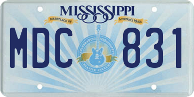MS license plate MDC831