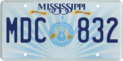 MS license plate MDC832