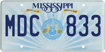 MS license plate MDC833
