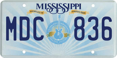 MS license plate MDC836