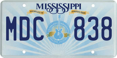 MS license plate MDC838