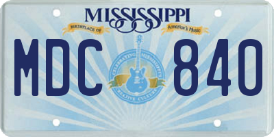 MS license plate MDC840