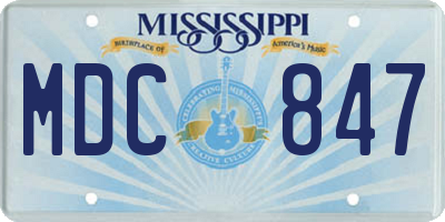 MS license plate MDC847
