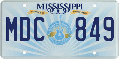 MS license plate MDC849
