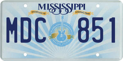 MS license plate MDC851