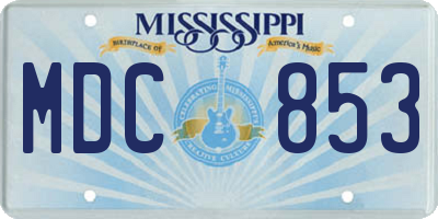 MS license plate MDC853