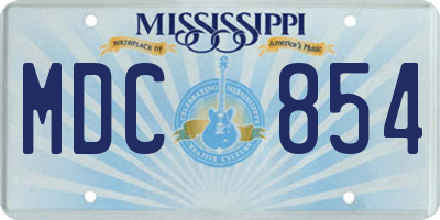 MS license plate MDC854