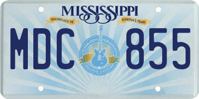 MS license plate MDC855