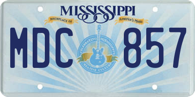MS license plate MDC857