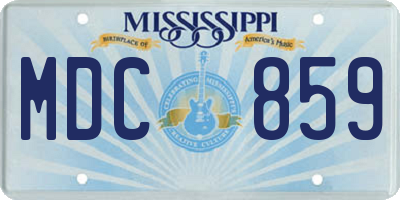 MS license plate MDC859