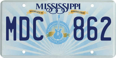 MS license plate MDC862