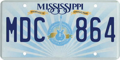MS license plate MDC864