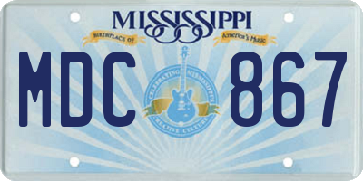 MS license plate MDC867