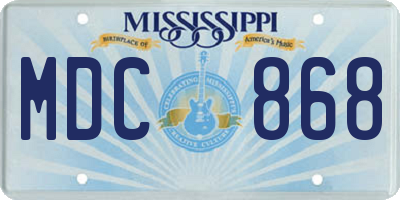 MS license plate MDC868