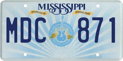 MS license plate MDC871