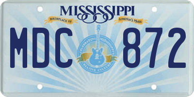 MS license plate MDC872