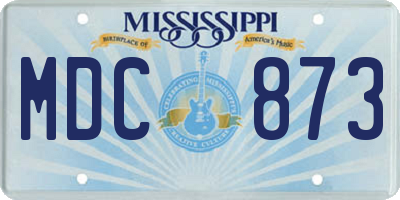 MS license plate MDC873