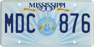 MS license plate MDC876