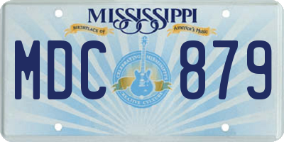 MS license plate MDC879