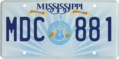 MS license plate MDC881