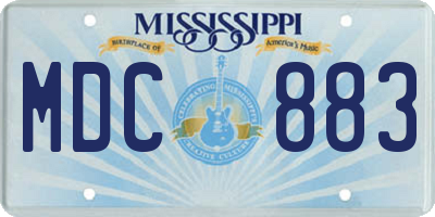 MS license plate MDC883