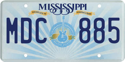MS license plate MDC885