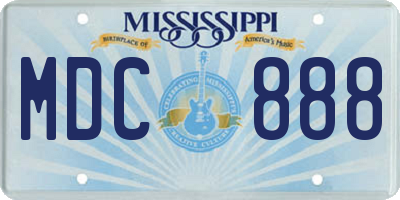 MS license plate MDC888