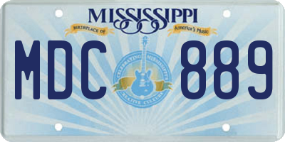 MS license plate MDC889