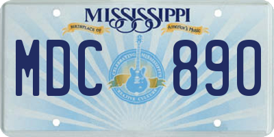 MS license plate MDC890