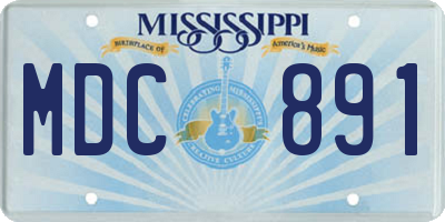 MS license plate MDC891