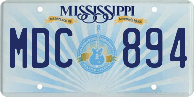 MS license plate MDC894