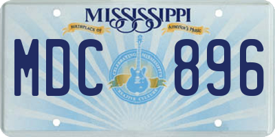 MS license plate MDC896