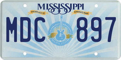 MS license plate MDC897