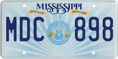 MS license plate MDC898