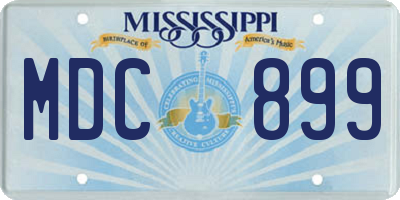 MS license plate MDC899