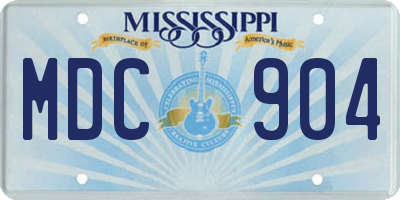 MS license plate MDC904
