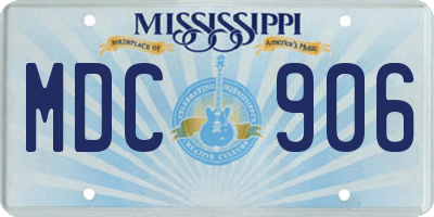 MS license plate MDC906