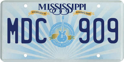 MS license plate MDC909