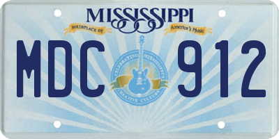 MS license plate MDC912