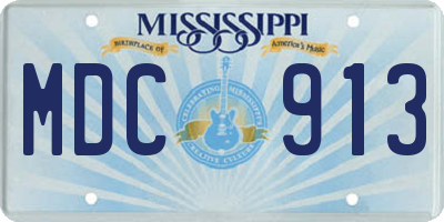 MS license plate MDC913