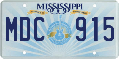 MS license plate MDC915