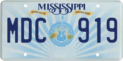 MS license plate MDC919
