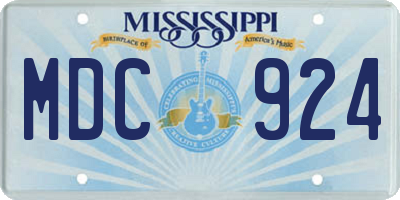 MS license plate MDC924