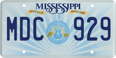MS license plate MDC929