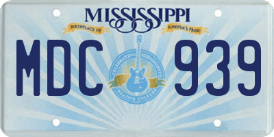 MS license plate MDC939