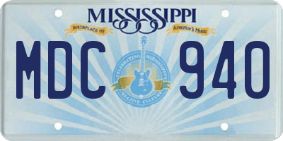 MS license plate MDC940
