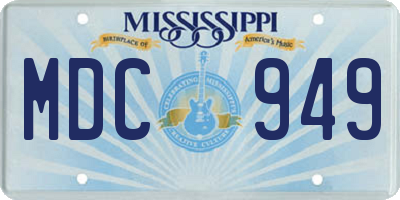 MS license plate MDC949