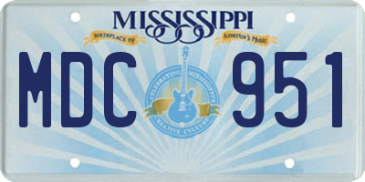 MS license plate MDC951